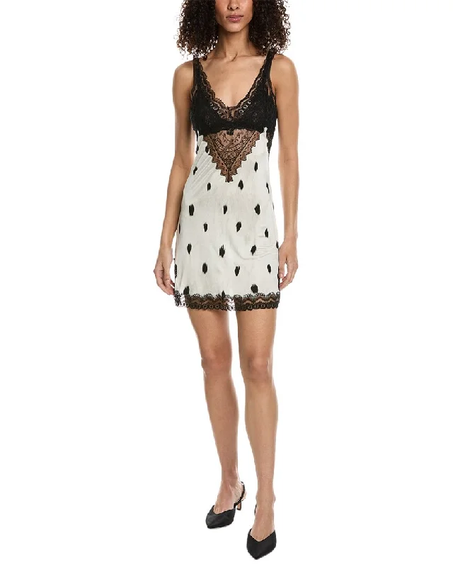 Burberry Lace Panel Print Slip Dress