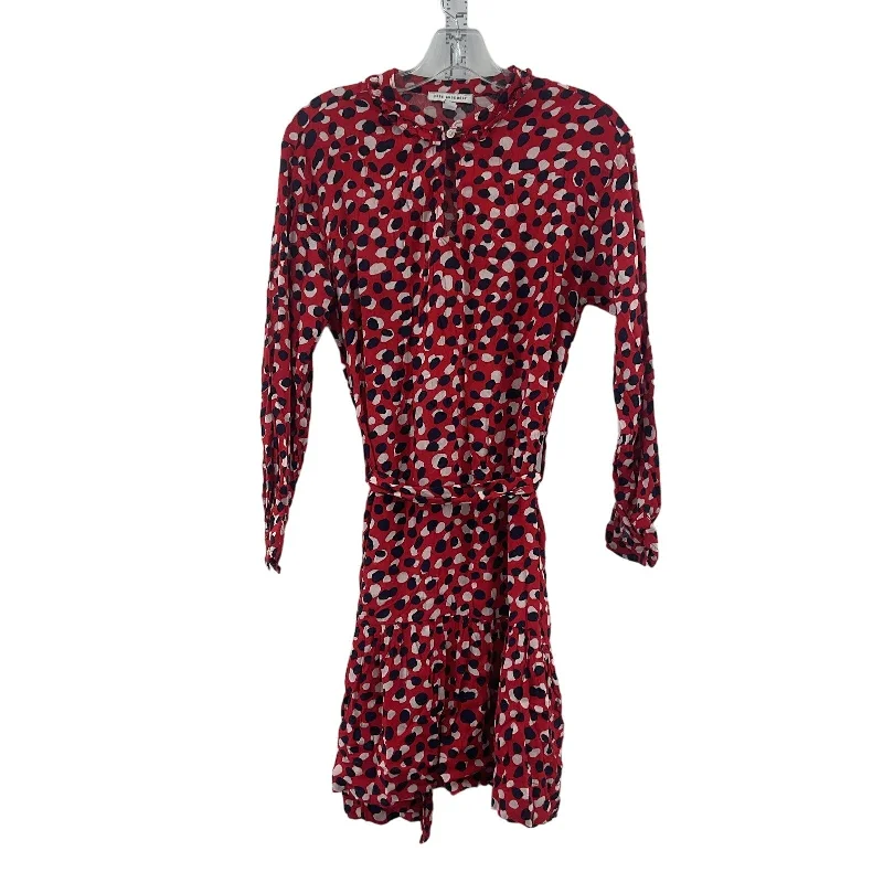 Free Assembly Women's Red/Black Polka Dot Print Midi LS Shirt Dress Size M