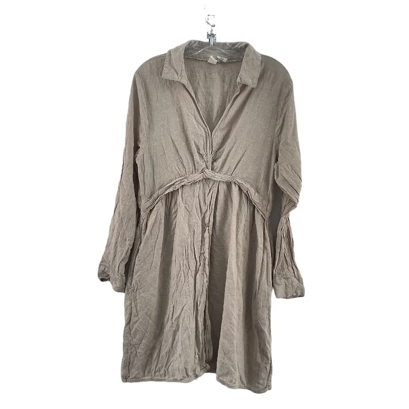 Joie Beige Linen Midi Shirt Dress Blouson Womens XL - Preowned