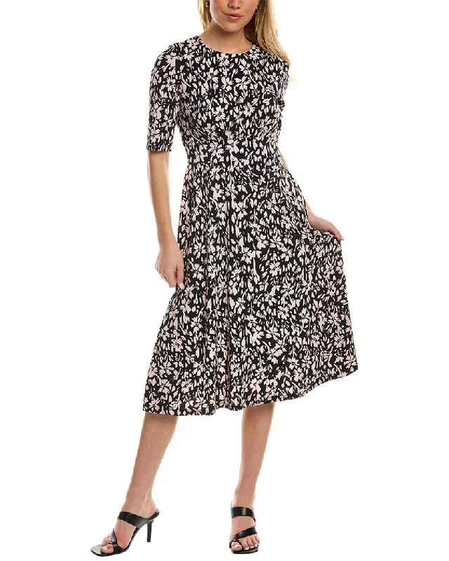 London Times Inset Waist Midi Dress