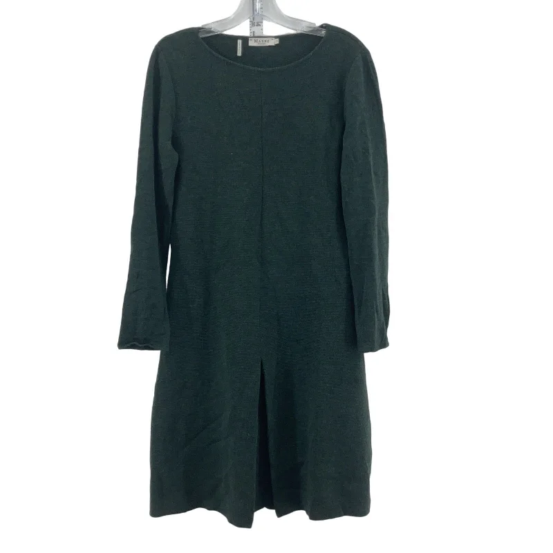 Maerz Women's Green Merino Wool Sweater Midi Long Sleeve Dress Size 38 Preowned