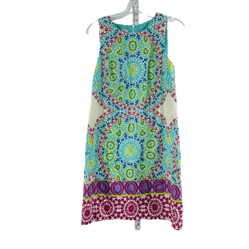 Maggy L Green Mandala Print Cotton Midi Tank Shift Womens Dress Size 6 Preowned